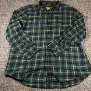 The‎ Foundry Co. Shirt Men's 2XLT Green Plaid Super Soft Cotton Flannel